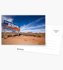 Welcome to Utah sign on the roadside Postcards
