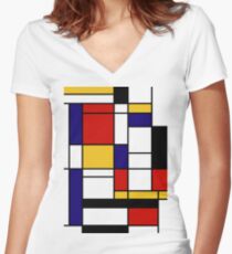 Mondrian Women's Fitted V-Neck T-Shirt