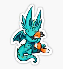 Dragon with Fox Friend Sticker