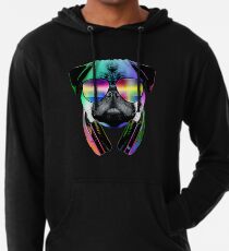 Sudadera con capucha ligera Música Love Pug
