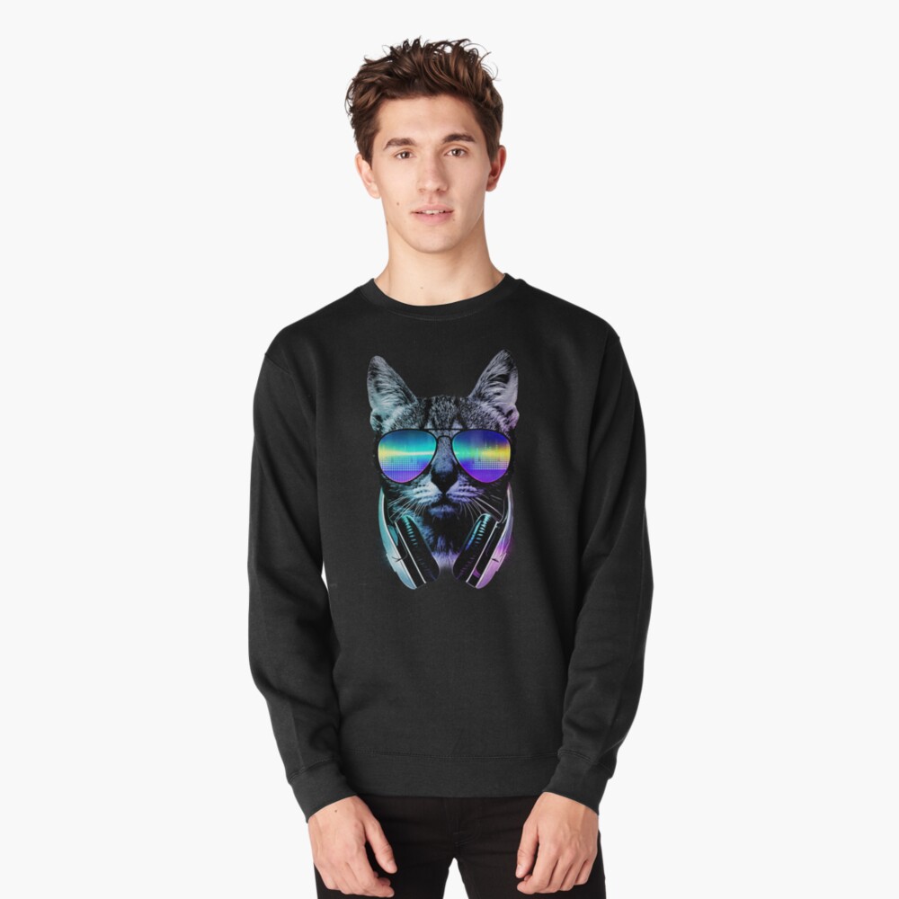 Music Lover Cat Pullover Sweatshirt