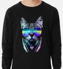 Music Lover Cat Lightweight Sweatshirt