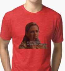 Camiseta de tejido mixto Y siento a Dios en este Chili's Tonight - The Office