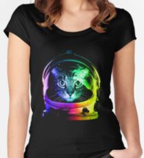 Astronaut Cat Women's Fitted Scoop T-Shirt