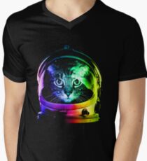 Astronaut Cat Men's V-Neck T-Shirt