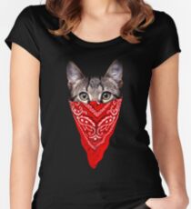 Gangster Cat Women's Fitted Scoop T-Shirt