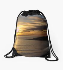 Langland Bay Sunset Drawstring Bag