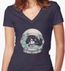 Spaceship Women's Fitted V-Neck T-Shirt