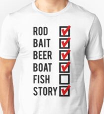 Fishing Check Off List Mens Unisex T-Shirt