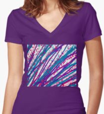 Psychedelic Splash Women's Fitted V-Neck T-Shirt