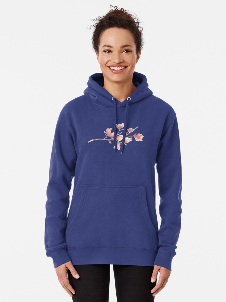Alternate view of Watercolour Magnolia Pullover Hoodie