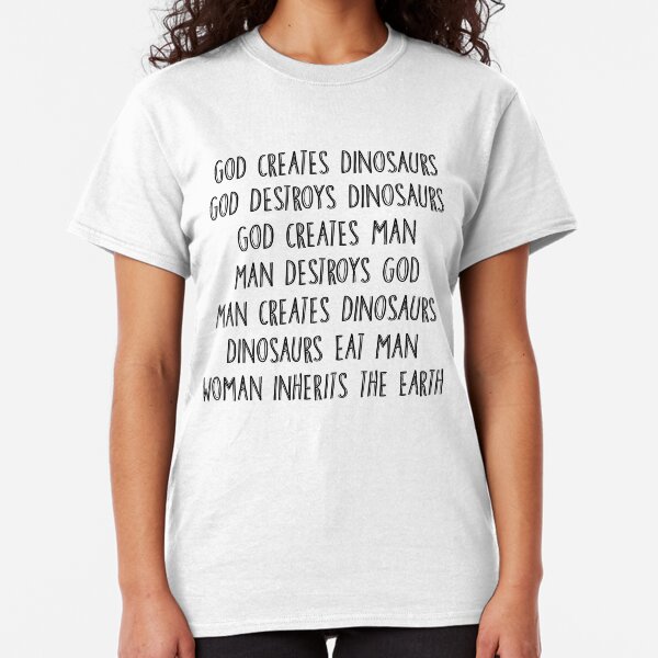 simple text - woman inherits earth Classic T-Shirt