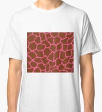 Dark Pink Giraffe in Pattern Classic T-Shirt
