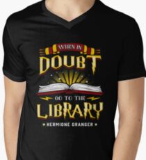 When in doubt go to the Library Magic is there Men's V-Neck T-Shirt