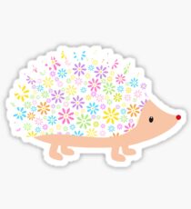 Niedlicher Igel-Blumenliebes-Schwein-bunte Blume Sticker