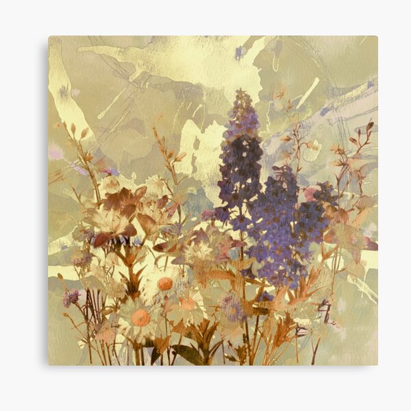 floral sur beige/floral on beige Metal Print