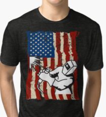 American Welder Flag T-shirts Tri-blend T-Shirt