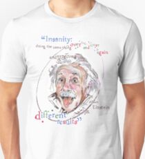Camiseta unisex tasa de Albert Einstein Imagen - La locura