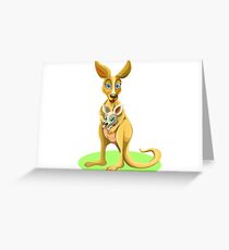 Cute kangaroos Greeting Card