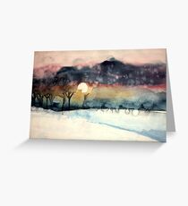 winter sunset Greeting Card