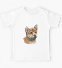 Shiba Inu Puppy Drawing Kids Tee