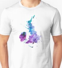 UK Karte in Aquarelle Slim Fit T-Shirt