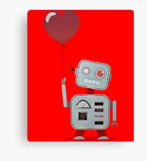 Robot In Love Canvas Print