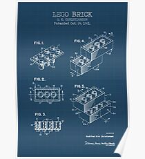 Lego Brick Blueprint Poster