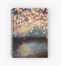 Wish Lanterns for Love Spiral Notebook