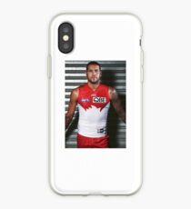 Buddy Franklin in Rot und Weiß iPhone-Hülle & Cover