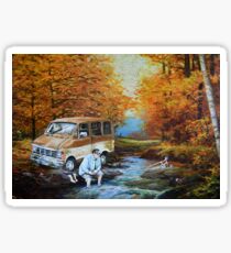 Living in a Van Down by the River Sticker