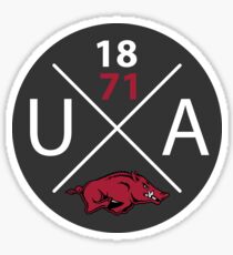 Arkansas Razorback Circle Sticker
