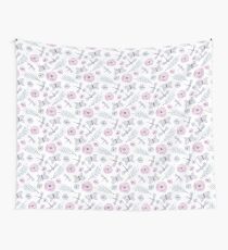 Watercolor Butterflies, Flowers and Dragonflies Wall Tapestry