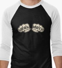 Bookworm Knuckle Tattoos Men's Baseball ¾ T-Shirt