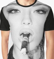 Cigar Smoking Woman Graphic T-Shirt