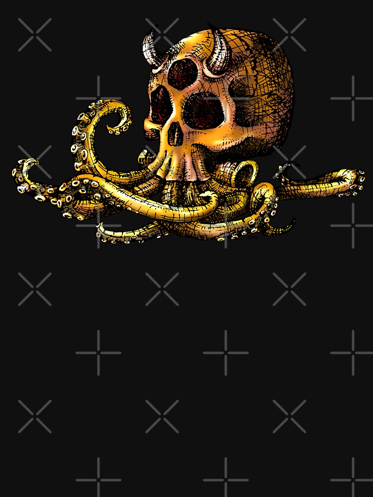 OctoSkull - Cthulhu Skull Octopus Illustration by forge22
