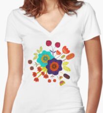 Magical night garden Women's Fitted V-Neck T-Shirt