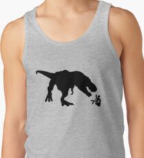 Jurassic Park T-rex Eats Man on Toilet Funny Tank Top