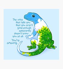 "You're Amazing" Summer Leaves Gecko Photographic Print