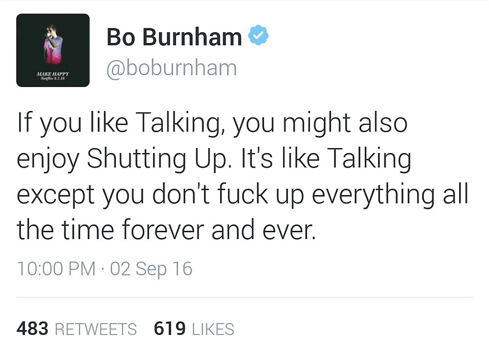 Bo Burnham Tweet by lalalohan.
