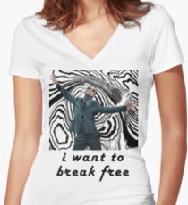 MORIARTY BREAK FREE - NOT FOR DARK CLOTHING Women's Fitted V-Neck T-Shirt