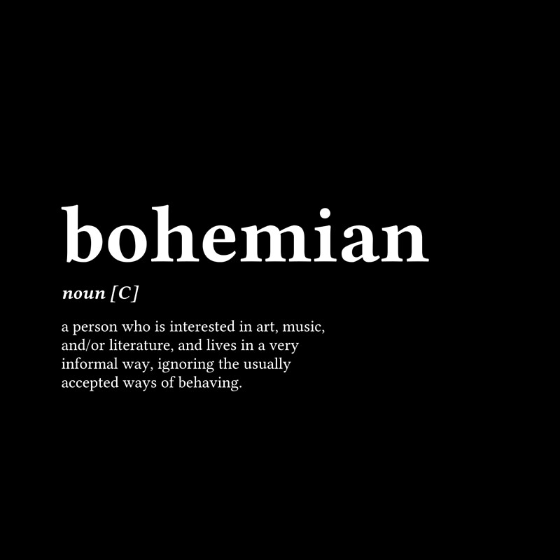 Bohemian Word Definition Left White Text By Word Definitions   Flat,800x800,075,f.u1 