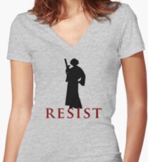 Star Wars Leia: Resist Color Women's Fitted V-Neck T-Shirt
