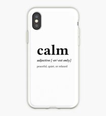 Calm Word Definition - Left Black Text iPhone Case