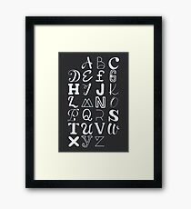 Alphabet typography Framed Print