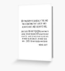 Tarjeta de felicitación Filosofía de Michael Scott