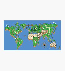 Super Mario Bros style Earth Map Photographic Print