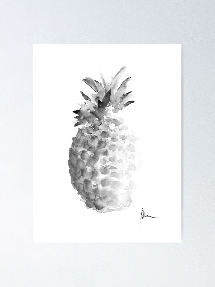 Pineapple Watercolor Painting Art Print Fruit Kitchen Decorations