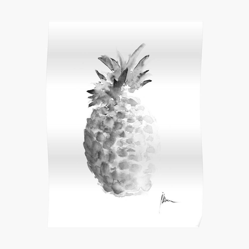 Pineapple Watercolor Painting Art Print Fruit Kitchen Decorations