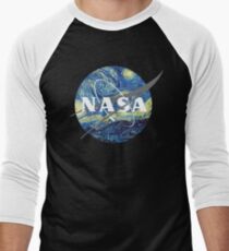 Nasa Logo Van Gogh Men's Baseball ¾ T-Shirt